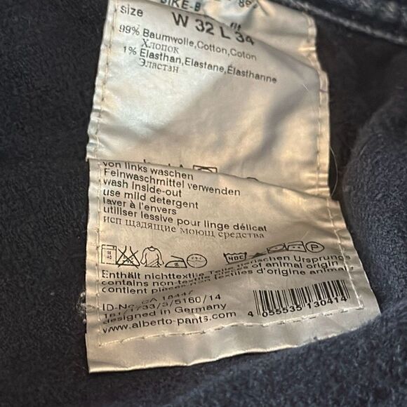 Alberto 'Bike' Regular Slim Fit Men's Blue Denim Jeans Size 32x34 Cycling Jeans - Picture 11 of 11